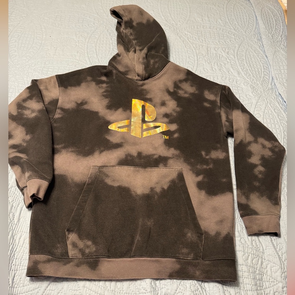 PS5 Tie-Dye Kids Hoodie with Gold PS5 Logo